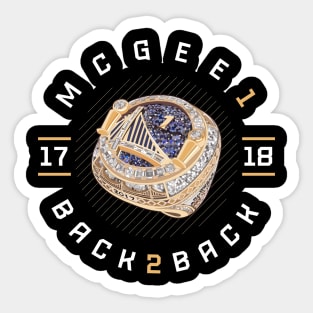 JaVale McGee 1 Back 2 Back Championship Ring 2017-18 Sticker